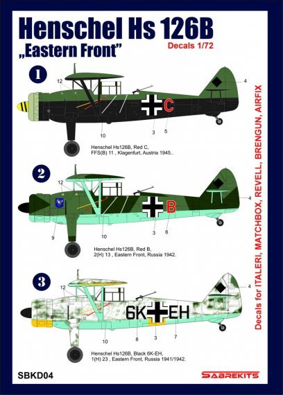 Sabrekit Hs-126 Eastern Front 1/72 pour Airfix Italeri