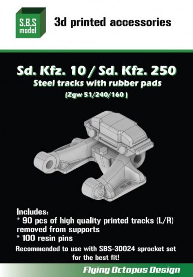 1/35 Sd.Kfz.10/250 Steel tracks with rubber pads