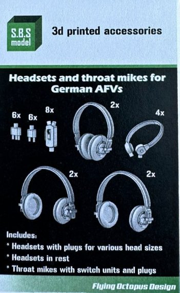 1/35 Headsets & throat mikes for German AFVs