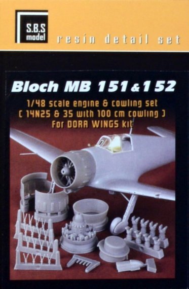 1/48 Marcel-Bloch MB.151C.1 & MB.152C.1 engine with cowling set