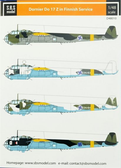 1/48 Decal Dornier Do-17 Z in Finnish service