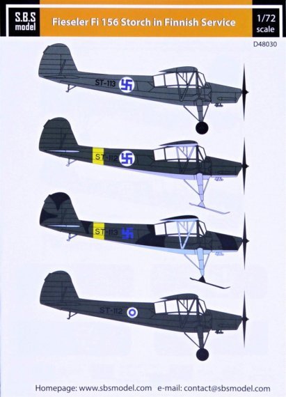 1/48 Decal Fiesler Fi 156 Storch Finnish Service