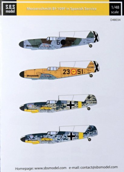 1/48 Decal Bf-109F in Spanish Service