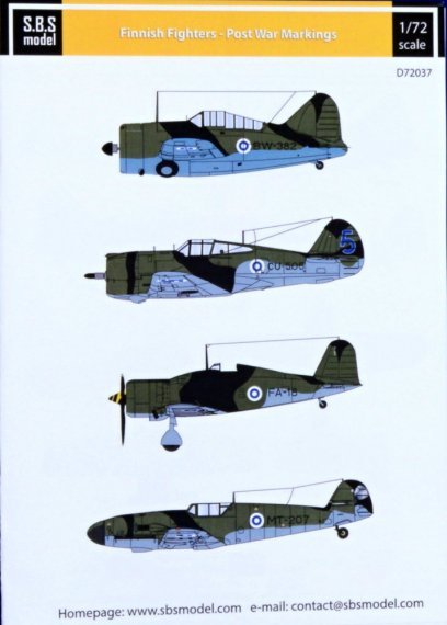 1/72 Decal Finnish Fighters Post War markings