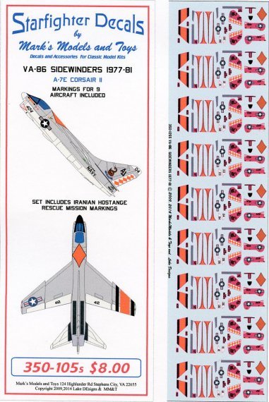 1/350 Vought A-7E Corsair VA-86 Sidewinders decals