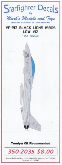 1/350 Markings for 9 F-14A Tomcats assigned to VF-213