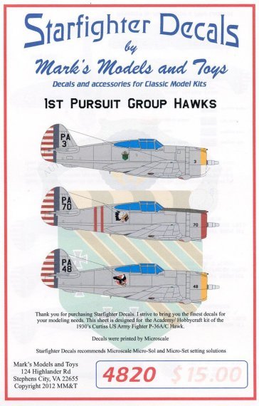 1/48 1st Pursuit Group Curtiss P-36s. Pre-war