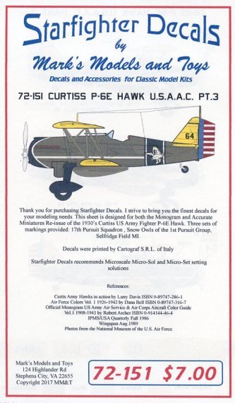 1/72 Curtiss P-6E Part 3. Snow Owls