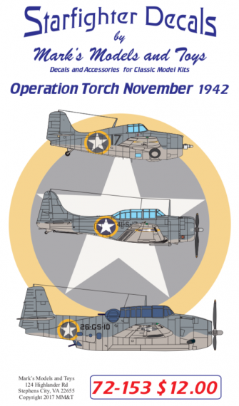 1/72 Operation Torch 1942. Markings for Grumman F4F-4 Wildcats