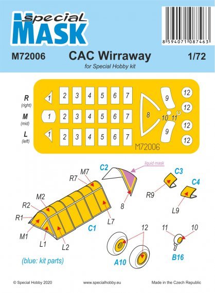 1/72 Mask for CAC Wirraway