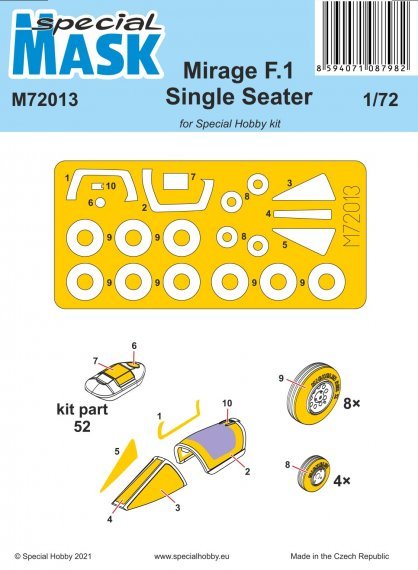 1/72 Dassault Mirage F.1 Single Seater painting mask