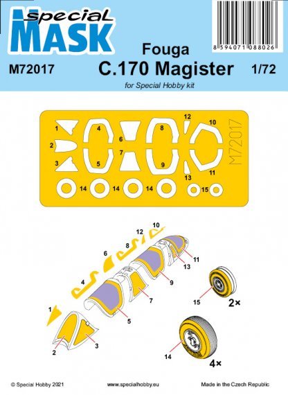 1/72 Fouga C.170 Magister Pre-cut paint mask