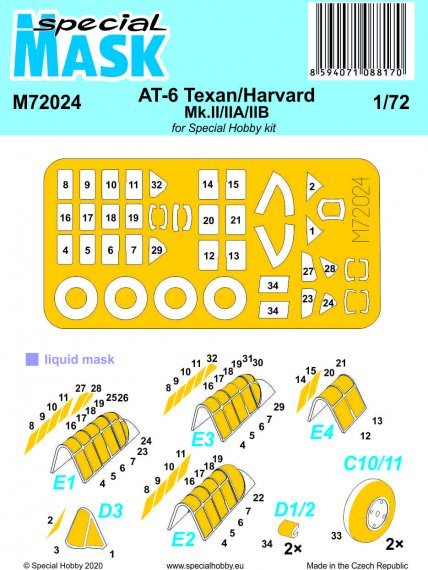 1/72 Mask for AT-6 Texan / Harvard Mk.II/IIA/IIB