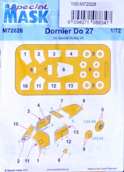 1/72 Mask for Dornier Do 27