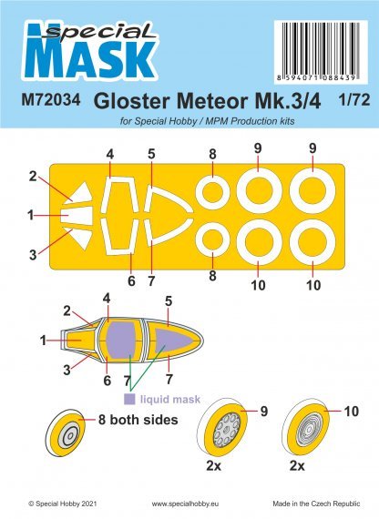 1/72 Mask for Gloster Meteor Mk.3/4