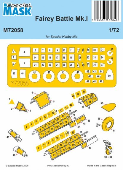 1/72 Mask for Fairey Battle Mk.I for Special Hobby