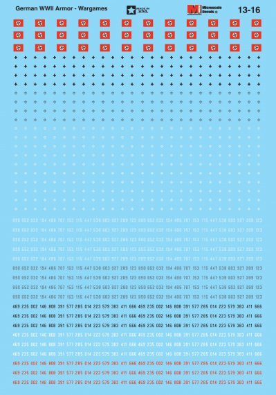 1/285 German War Games Armour Insignia