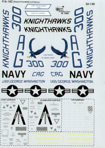 Superscale 1/32 McDonnell-Douglas F/A-18C Knighthawks