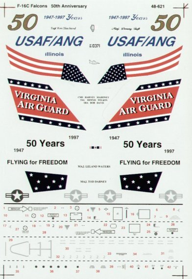 Superscale 1/48 F-16C 50e Anniversaire Illinois Virginia ANG