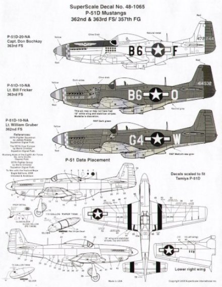 Microscale D�calcomanies P-51D Mustang 357th FG 1/48