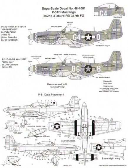 1/48 North American P-51D, 363 FS, 362 FS