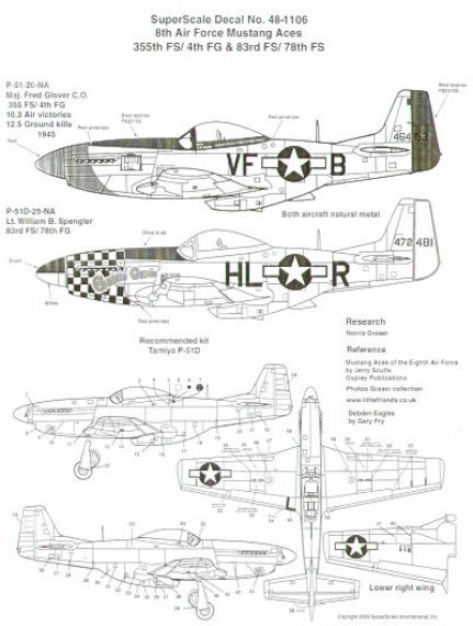 1/48 North American P-51D, 355 FS/4 FG, 83 FS/78 FG