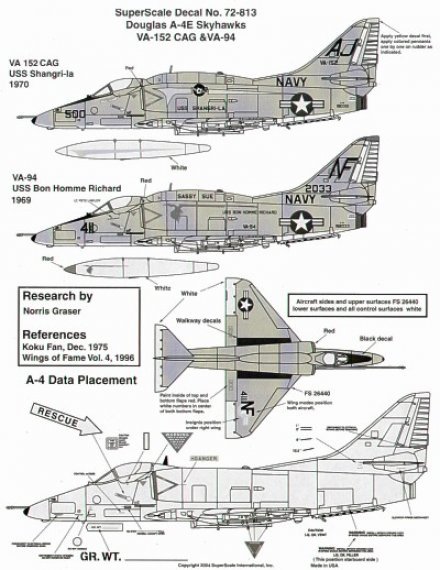 Microscale D�calcomanies A-4E Skyhawk 1/72