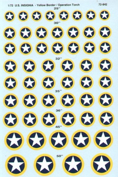 1/72 U.S. National Insignia Operation Torch with yellow outline