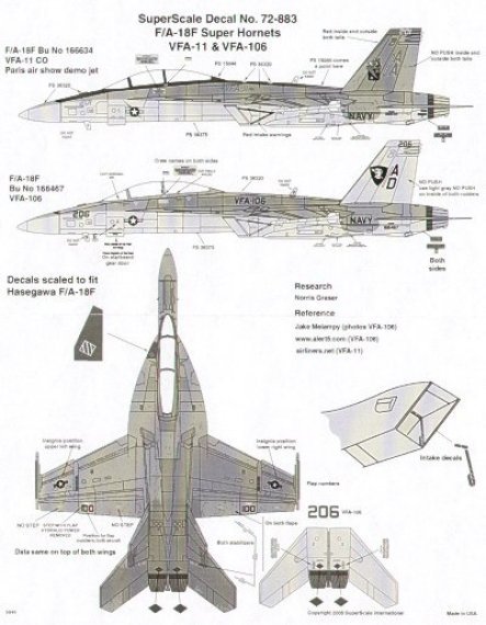 Microscale D�calcomanies F/A-18F Super Hornet 1/72