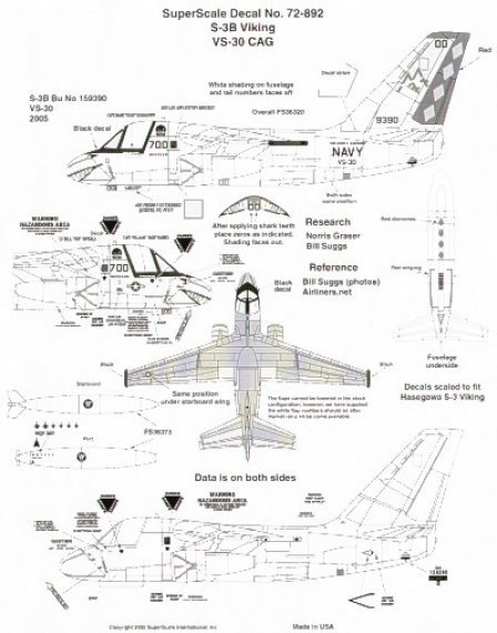 Microscale D�calcomanies S-3B Viking 1/72
