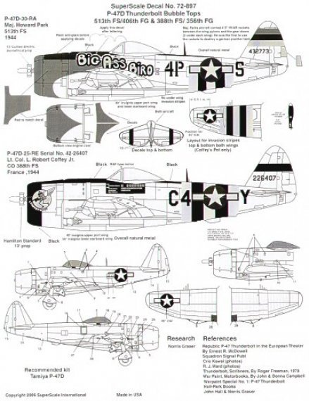 Microscale D�calcomanies P-47D Thunderbolt 1/72