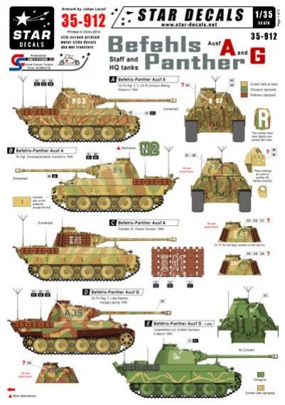 1/35 Befehl-Panthers Ausf.A and G. Panther Staff and HQ tanks