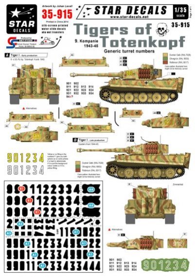 1/35 Generic turret numbers for Early and Late Tiger I
