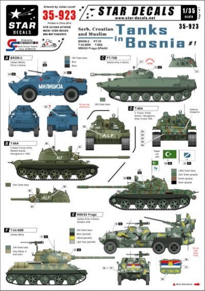 1/35 Tanks in Bosnia 1 Serbian, Croatian and Muslim AFVs