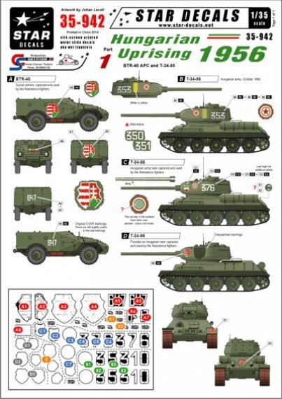 1/35 Hungarian Uprising 1956 1. T-34-85, BTR-40 APC.