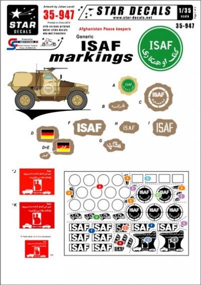 1/35 Generic ISAF markings. Afghanistan Peacekeepers.