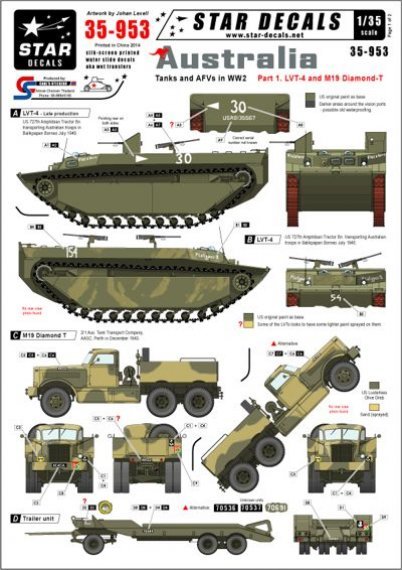 1/35 Australian Tanks and AFVs. LVT-4 and M19 Diamond Tank trans