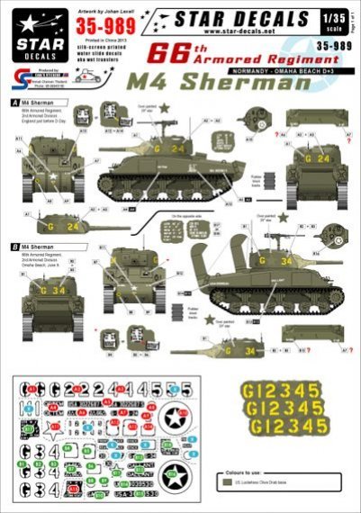 1/35 US 66th Armored Regiment in Normandy. M4 Sherman.