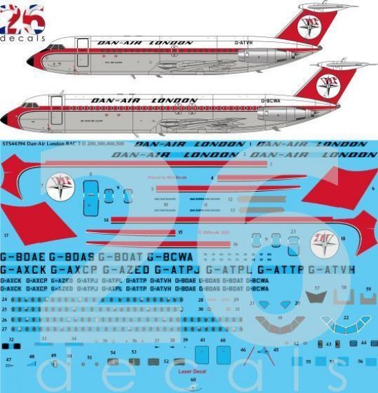 1/144 Dan-Air London Bac 1-11-200,300,400,500