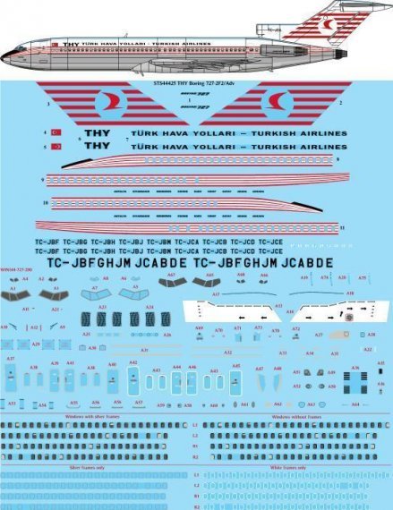 1/144 Thy Turkish Airlines Boeing 727-2F2/Adv