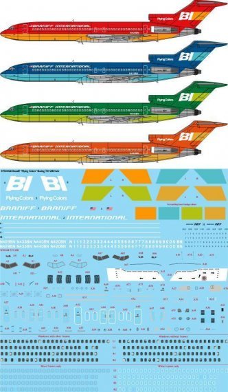 1/144 Braniff Flying Colors Boeing 727-200/Adv