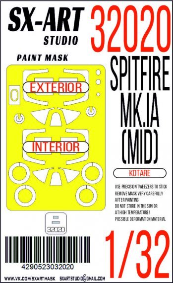 1/32 Paint mask Spitfire Mk.I
