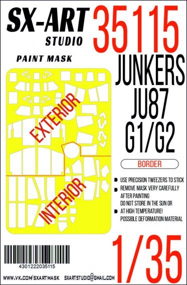 1/35 Paint mask Ju-87 G1/G2