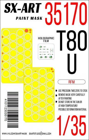 1/35 Paint mask T-80U for RFM