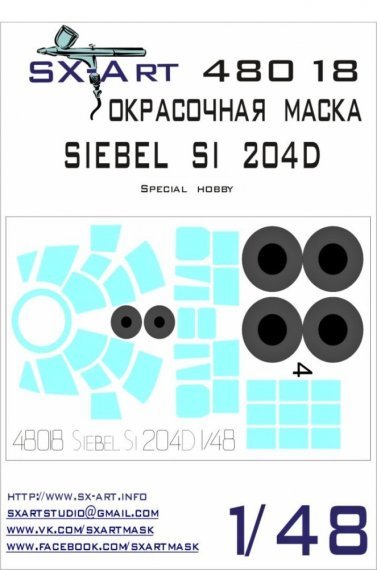 1/48 Siebel Si 204D Painting Mask