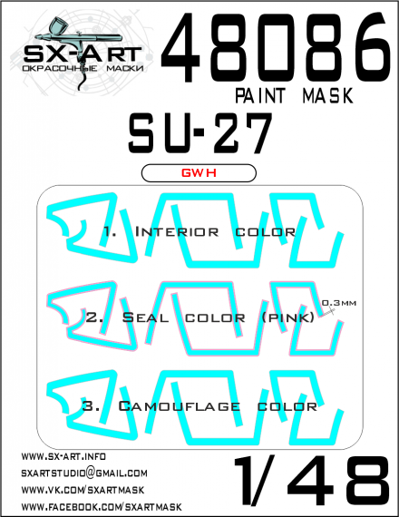 1/48 Su-27 Painting mask