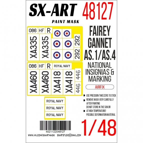 1/48 Paint mask F.Gannet AS.1/AS.4 & National Insignia