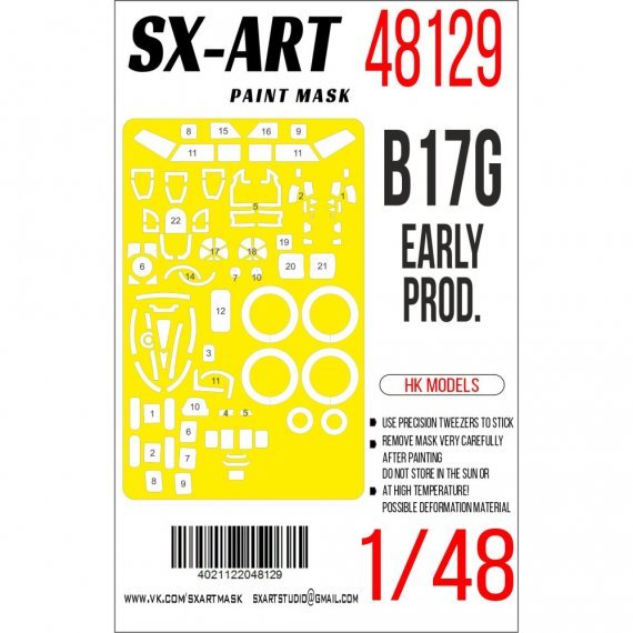 1/48 Paint mask B-17G early for HKM