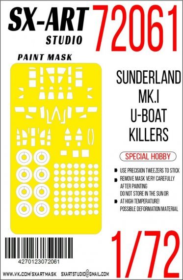 1/72 Paint mask Short Sunderland Mk.III