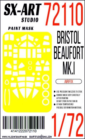 1/72 Paint mask Bristol Beaufort Mk.I
